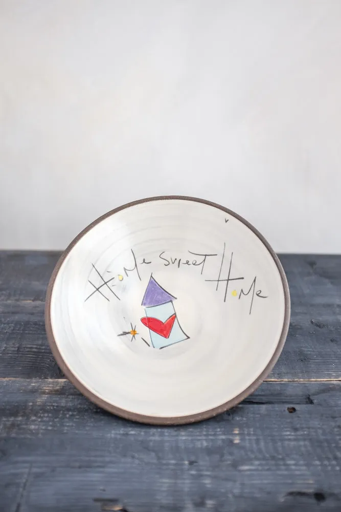 Home Sweet Home Hand Painted Ceramic Pasta Bowl