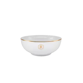 Jan-000021 White Cereal Bowl 16cm Gold Band