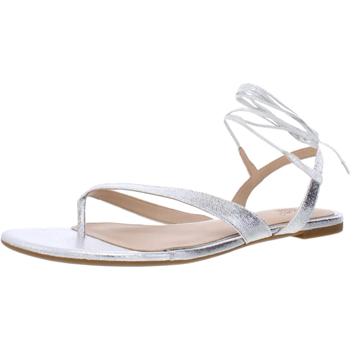 Jewel Badgley Mischka Womens Nolana Metallic Flat Dress Sandals