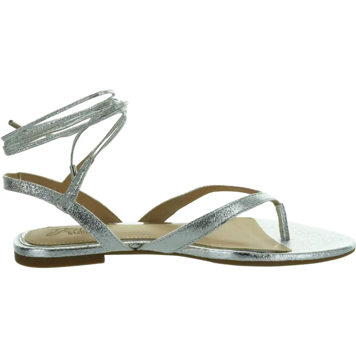 Jewel Badgley Mischka Womens Nolana Metallic Flat Dress Sandals