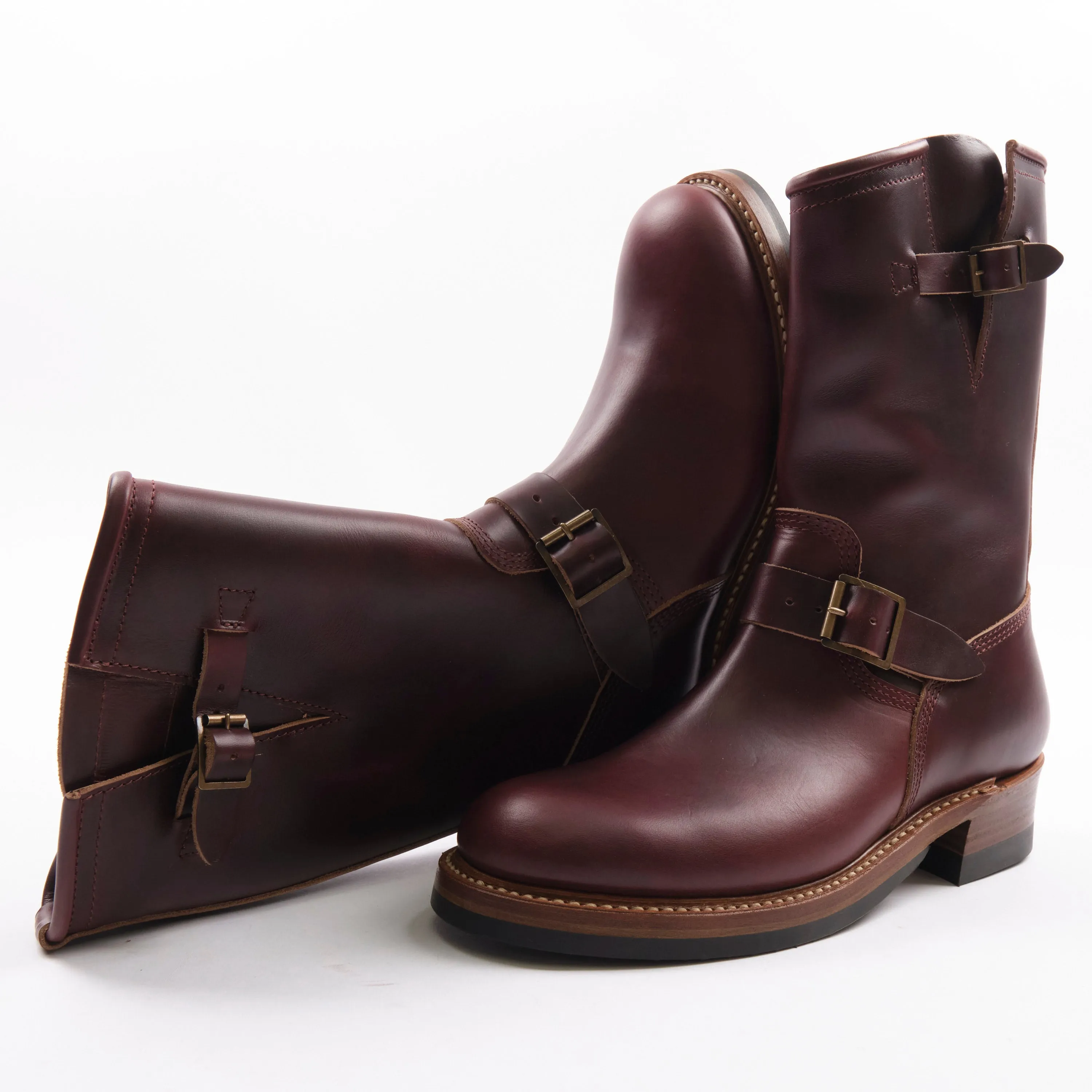 John Lofgren Wabash Engineer Boots Horween Chromexcel Burgundy