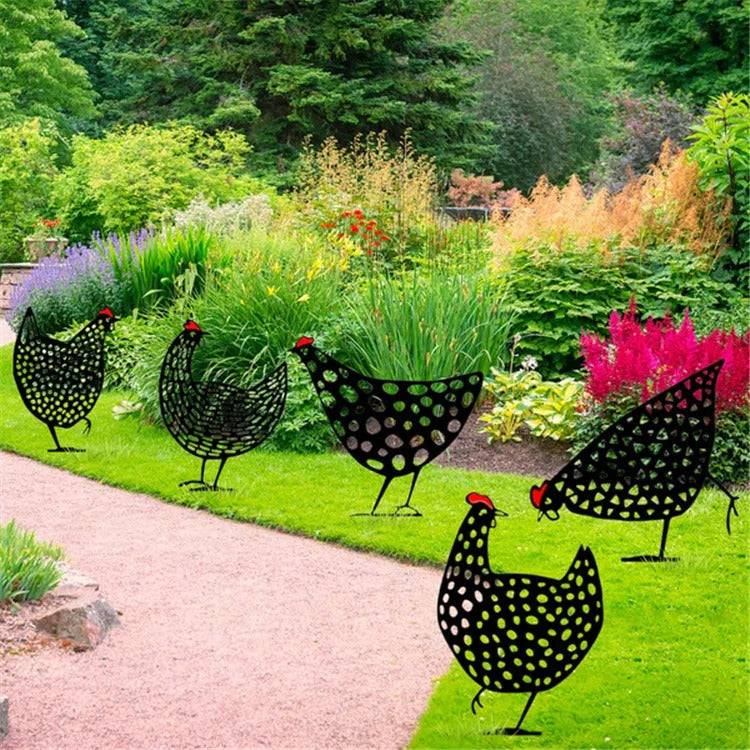 Keilini Metal Chicken Garden Sculpture