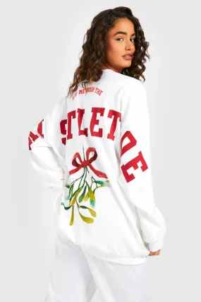 Kiss Me Under The Mistletoe Slogan Christmas Sweater