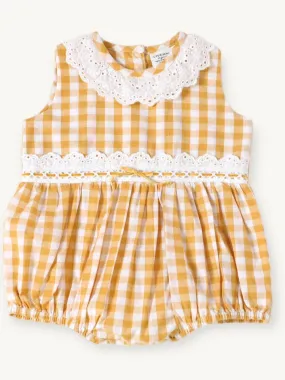 Lilou Gingham Eyelet Baby Romper (Organic Cotton)