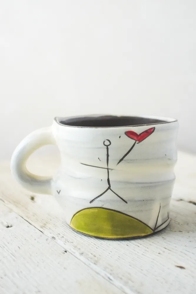 Love the Earth Mug Hand Painted Ceramic