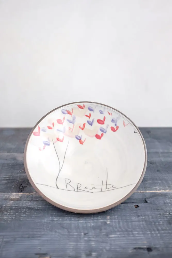 Love Tree Hand Painted Ceramic Pasta Bowl