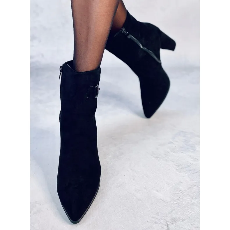 Mahoni Black suede ankle boots