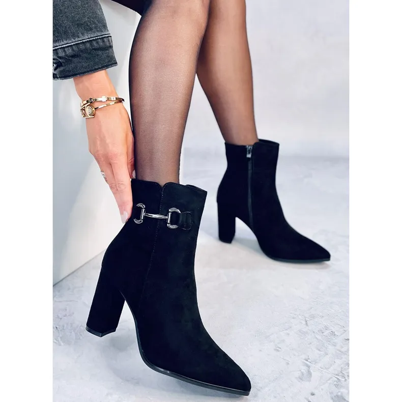 Mahoni Black suede ankle boots