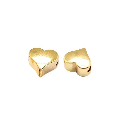 Metal Beads, Brass, Heart, 18K Gold Plated, 5.5mm