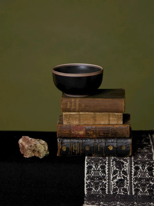 Middle Kingdom - Rimmed Hermit Soup Bowl (Semi-Matte Black) #HB-BK