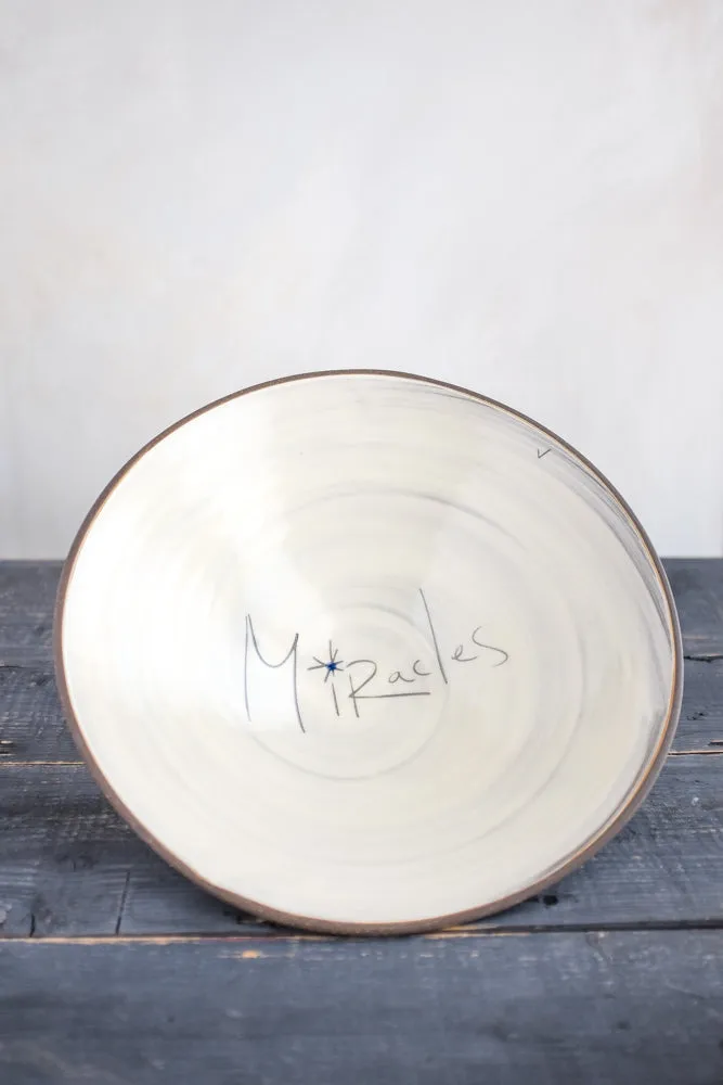 Miracles Hand Painted Ceramic Serving Bowl