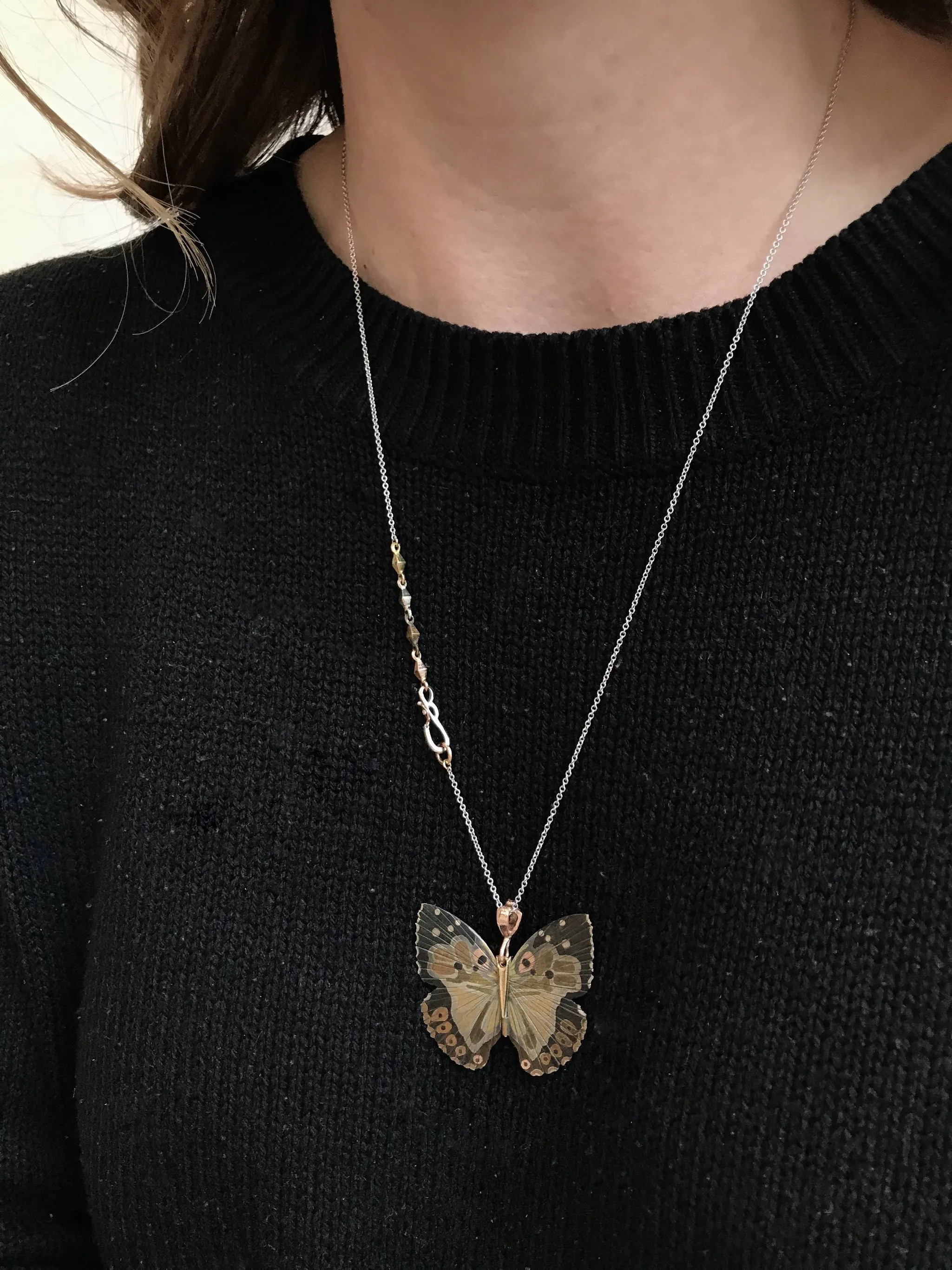 Mixed Metal Kamehameha Butterfly Pendant