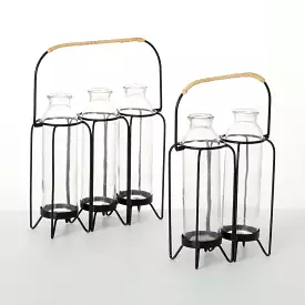 Modern & Metal Bottle Vase Set