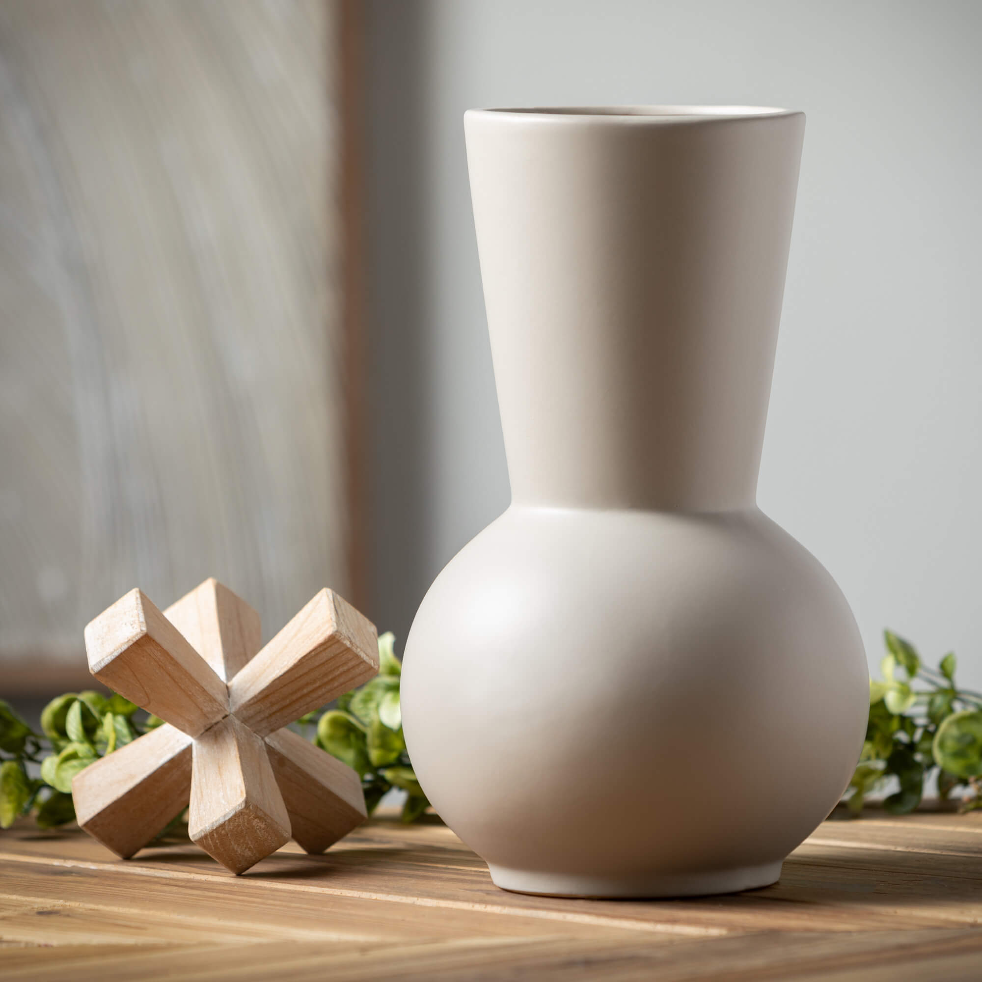 Modern Matte Gray Gourd Vase