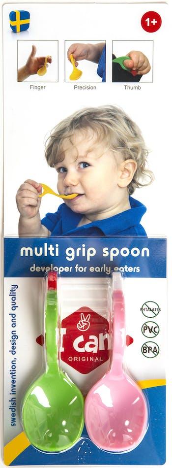 Multi grip spoon green/pink