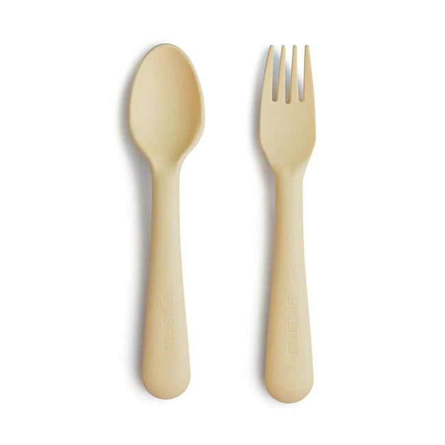 Mushie Fork & Spoon - Ivory