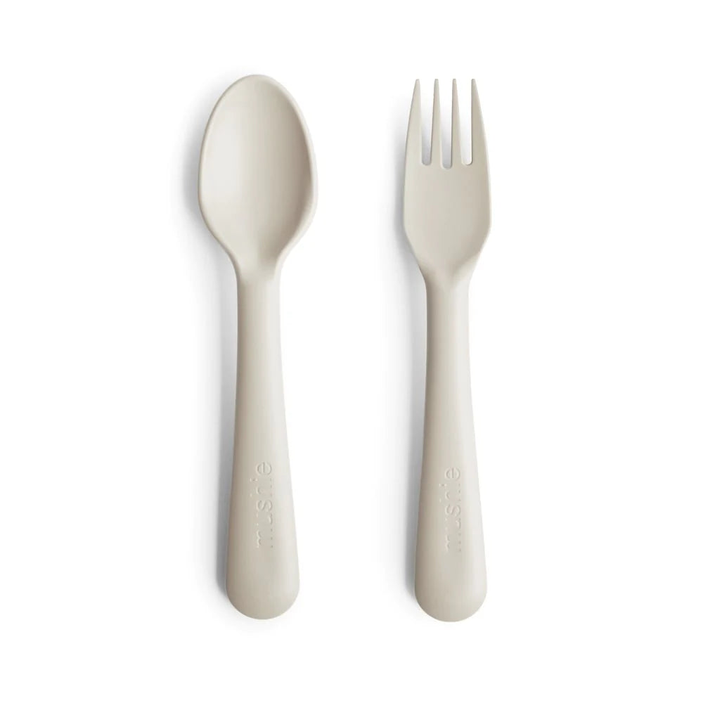 Mushie Fork & Spoon - Ivory