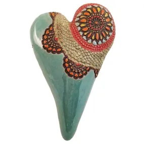 Nancy's Fancy Heart Ceramic Wall Art by Laurie Pollpeter