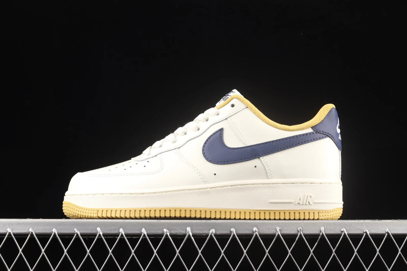 Nike Air Force 1 07 Low White Yellow Dark Blue Shoes AO2288-111