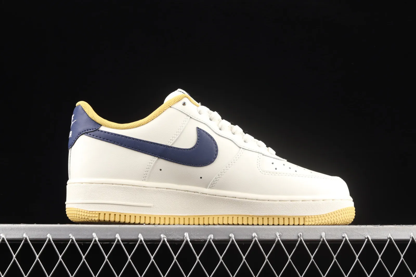 Nike Air Force 1 07 Low White Yellow Dark Blue Shoes AO2288-111