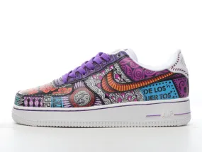 Nike Air Force 1 Low White Purple Black Multi-Color Shoes DC8891-101