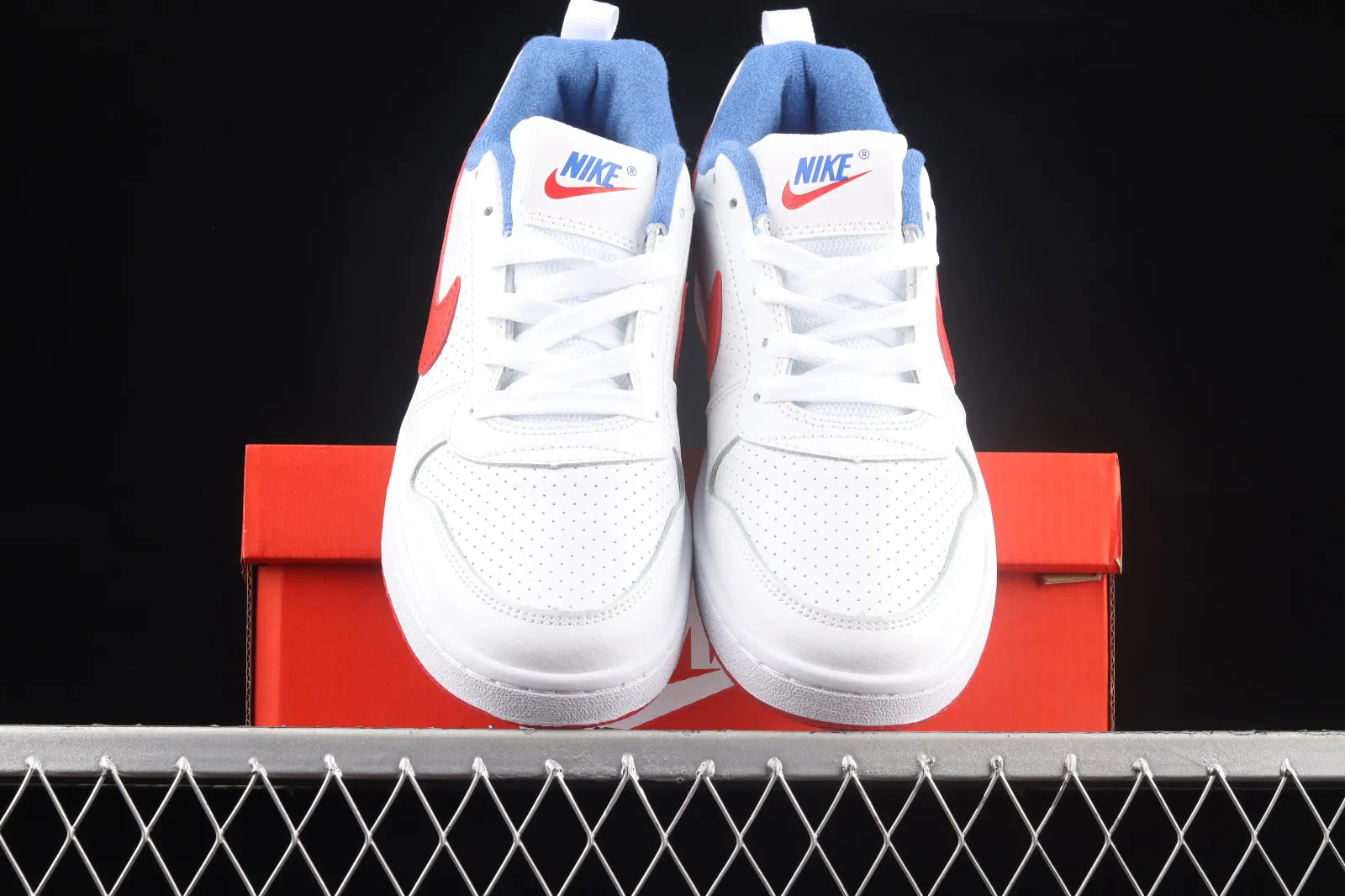 Nike Court Borough Low GS White Blue Red Running Shoes DM2420-164