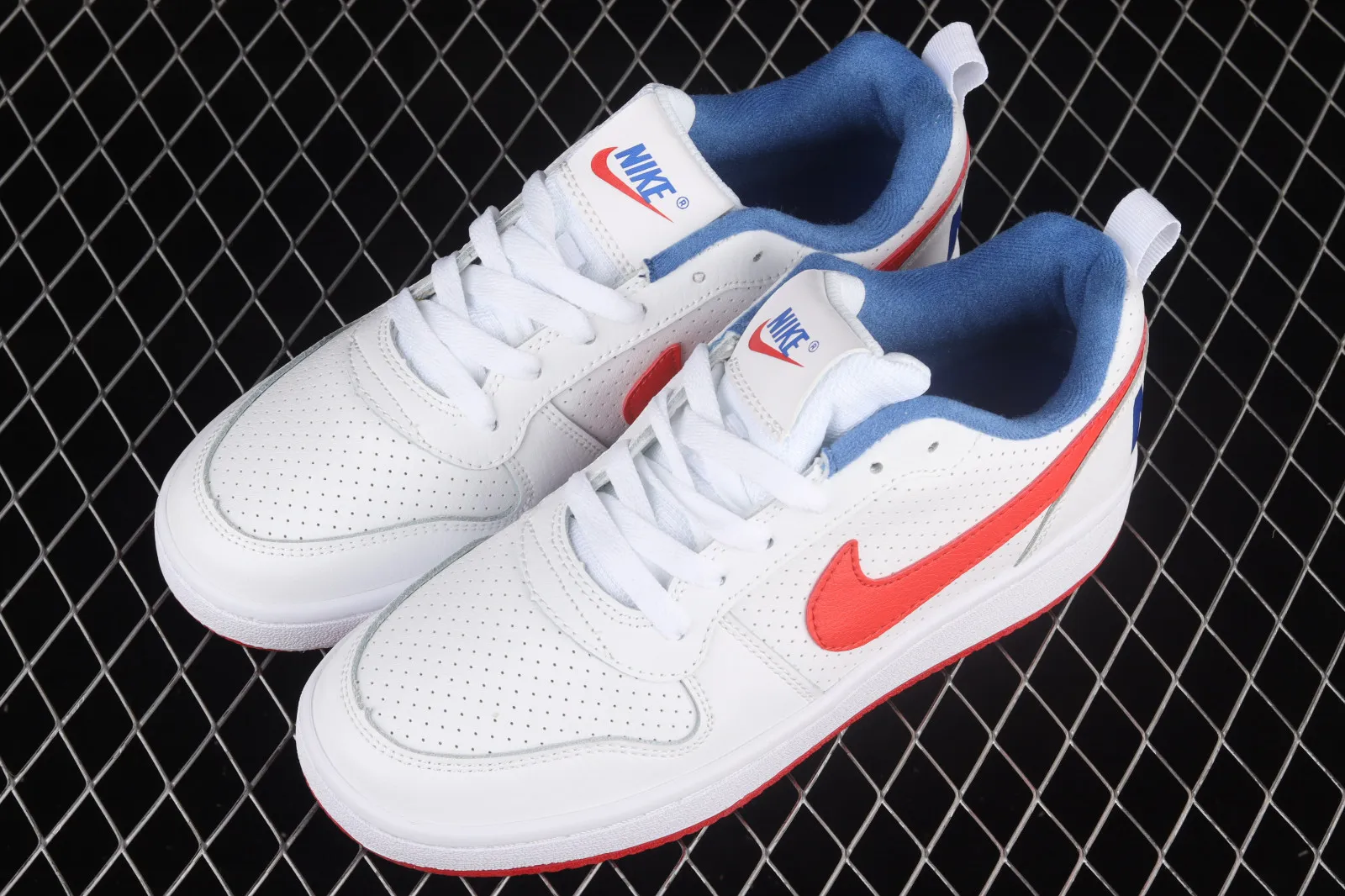 Nike Court Borough Low GS White Blue Red Running Shoes DM2420-164