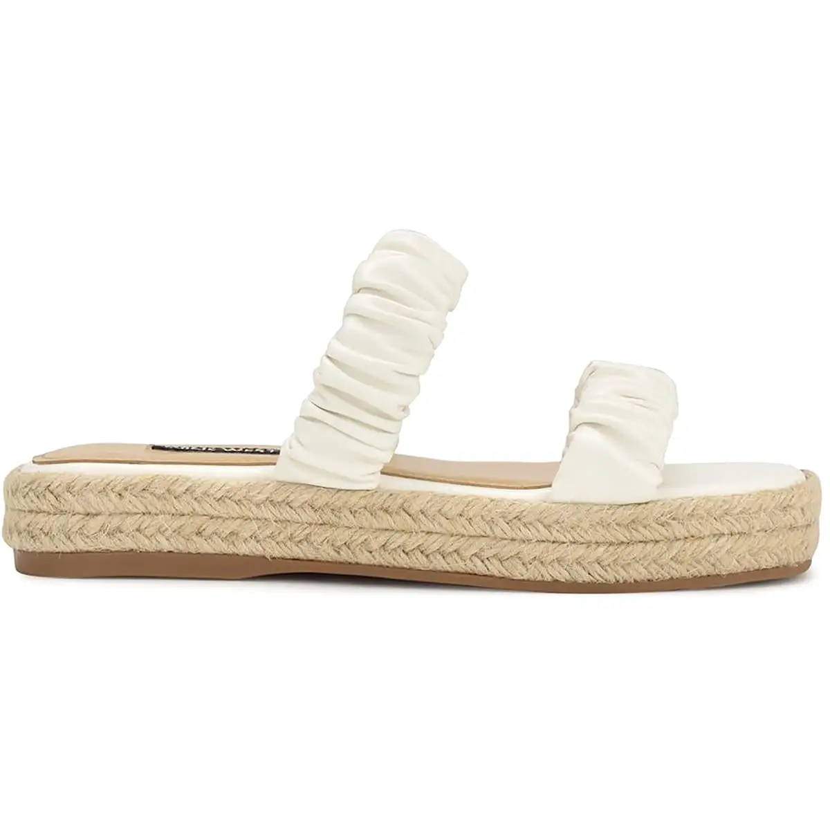 Nine West Womens Peacock 3 Faux Leather Espadrille Slide Sandals