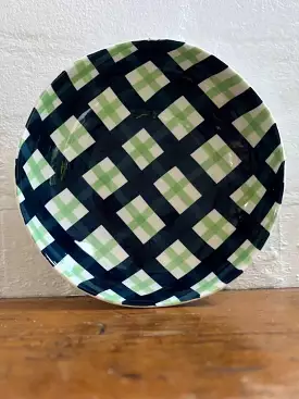 Noss & Co Salad Bowl | Navy & Green Gingham