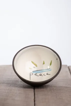 Peace Small Bowl Hand Painted Ceramic