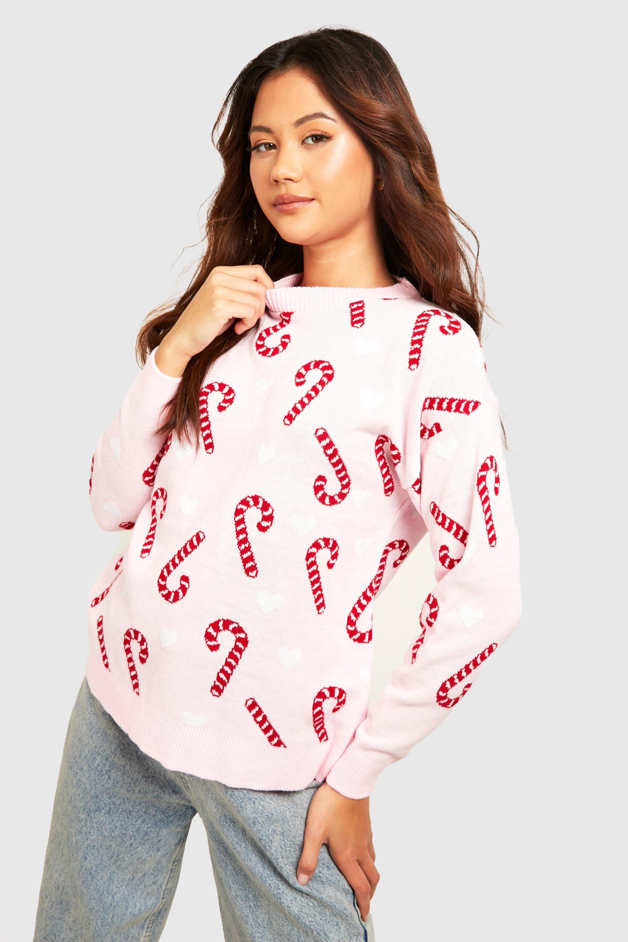 Petite Candy Cane Christmas Sweater