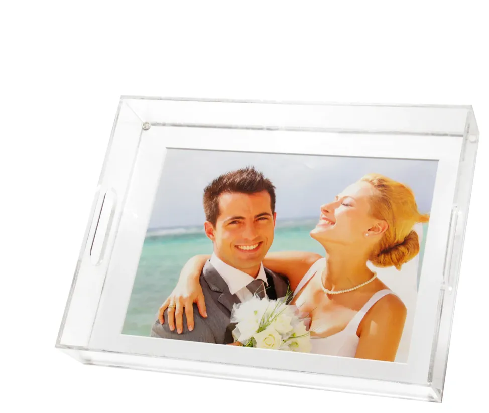 PHOTO TRAY - 13 x 16 WITH WHITE MAT FOR 11 X 14 PHOTO