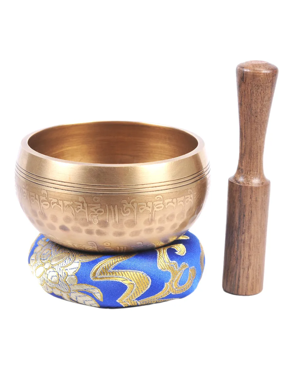 Plain Etched Double Bajra Tibetan Singing Bowl