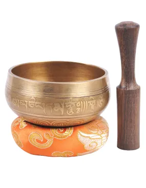 Plain Etched Om Tibetan Singing Bowl