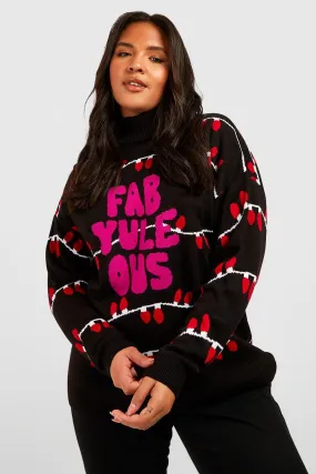 Plus Fab Yule Us Turtleneck Christmas Sweater