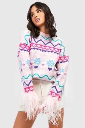 Premium Fairisle Feather Christmas Sweater