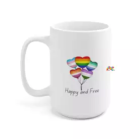 Pride/LGBTQ Balloon Flags Ceramic Mug 15floz