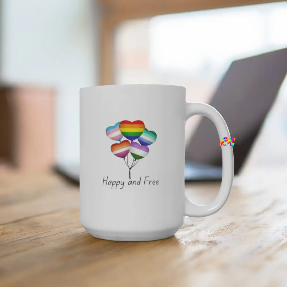 Pride/LGBTQ Balloon Flags Ceramic Mug 15floz