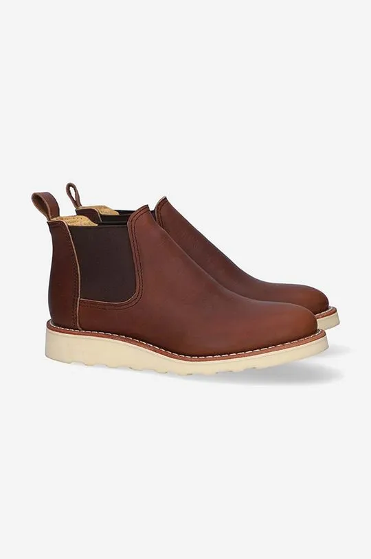 Red Wing leather chelsea boots women's brown color