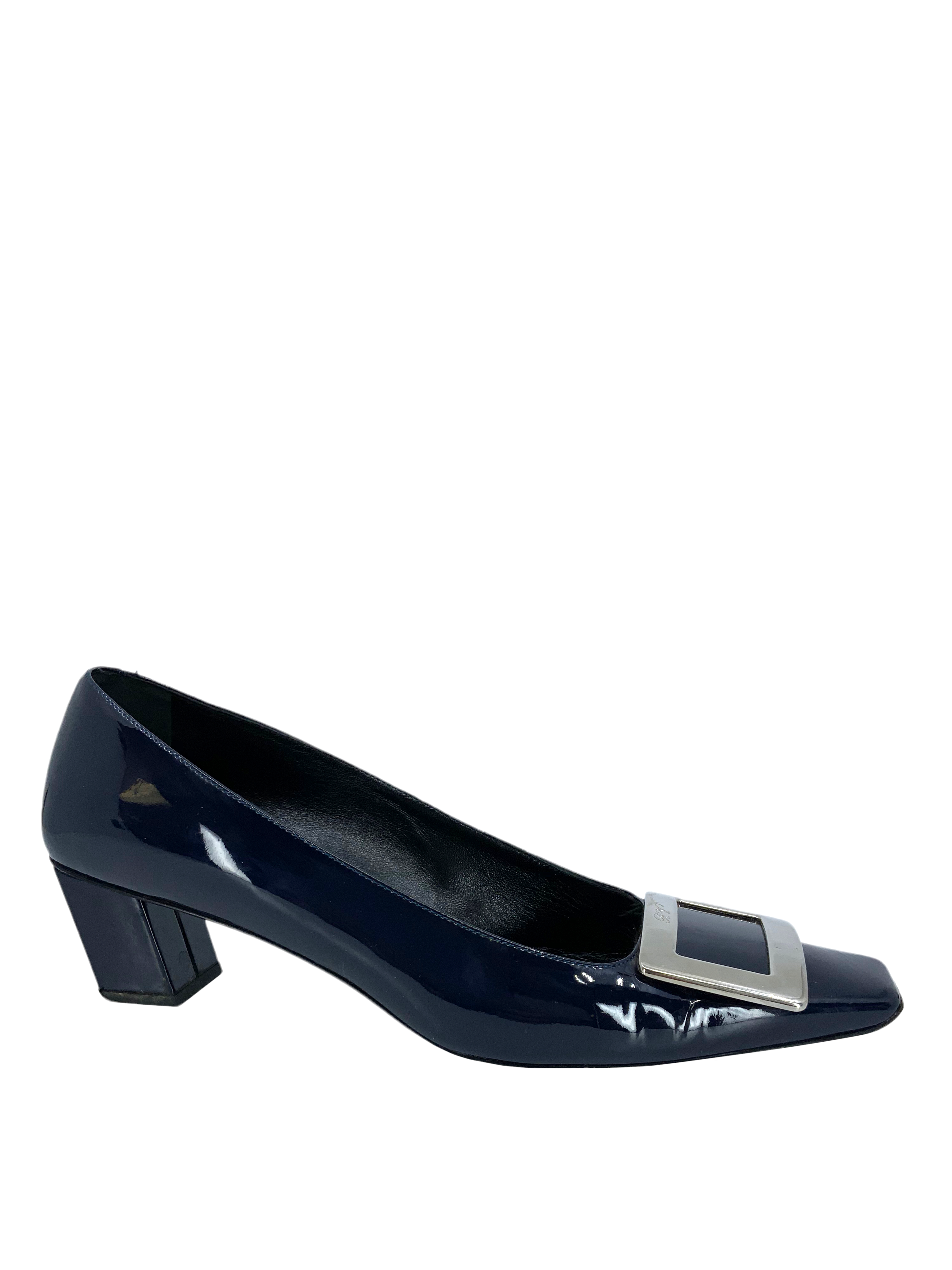 Roger Vivier Belle Vivier Metal Buckle Pumps Size 8.5