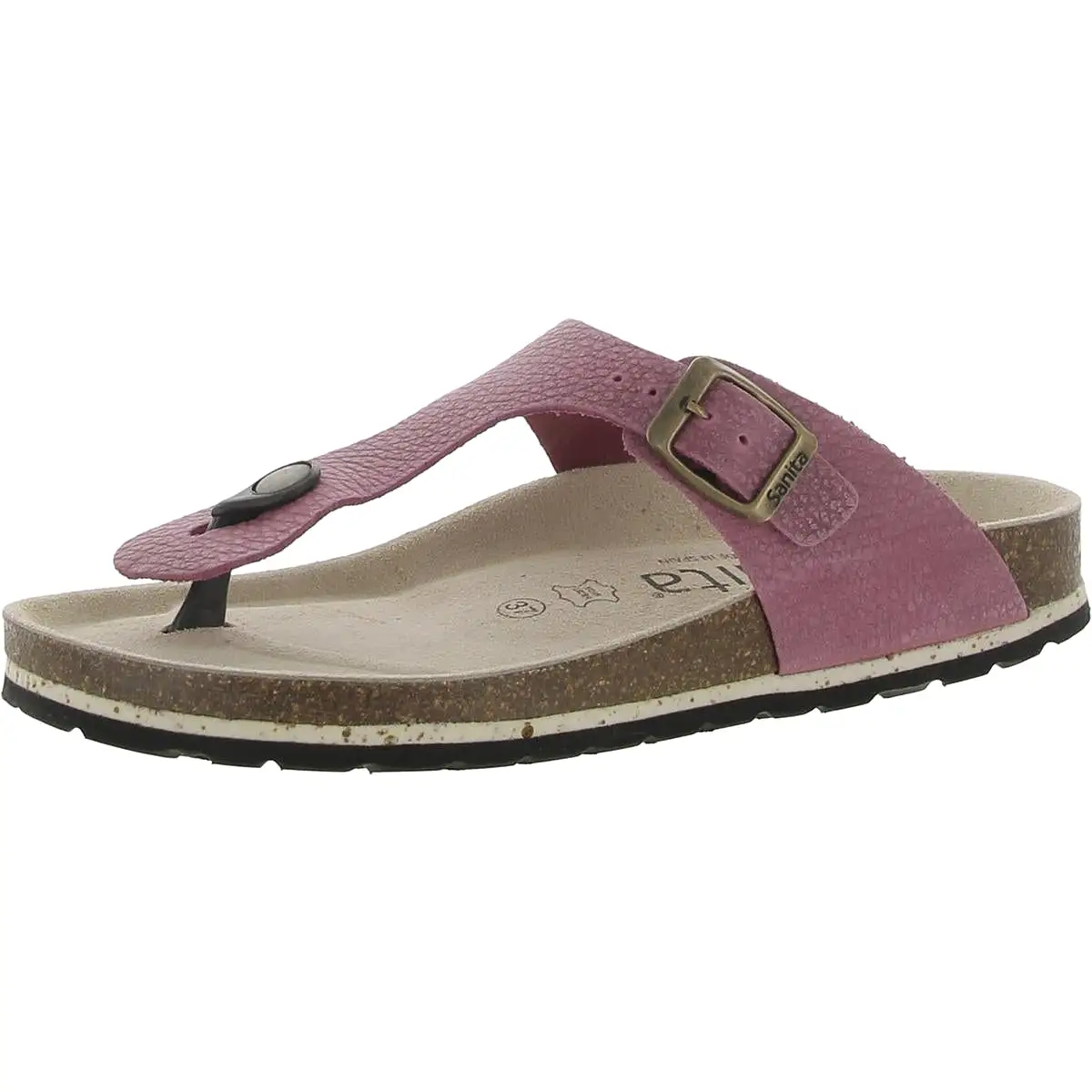 Sanita Womens Bora Bora Leather Slip-On T-Strap Sandals