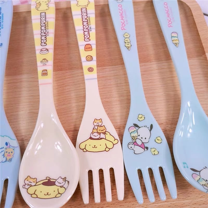 Sanrio family spoon and folk cutlery