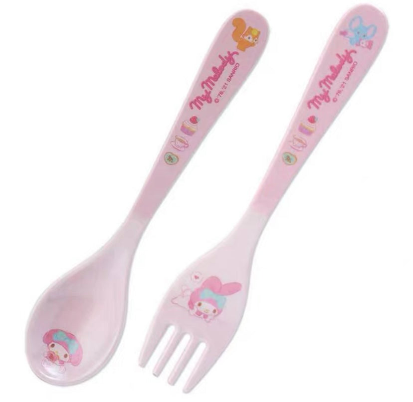 Sanrio family spoon and folk cutlery