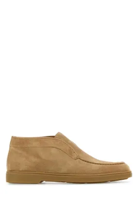 Santoni Camel Suede Ankle Boots