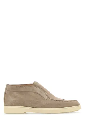 Santoni Dove Grey Suede Ankle Boots