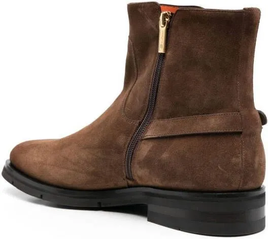 Santoni suede ankle boots Brown