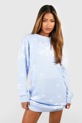 Snowflake Christmas Sweater Dress