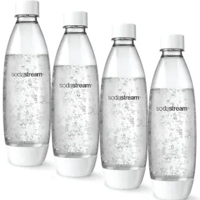 SodaStream Fuse White Bottle Dishwasher Safe Carbonating Sparkling 1L 4 Pack