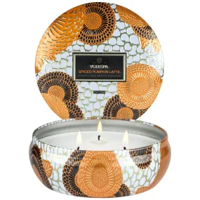 SPICED PUMPKIN LATTE - 3 Wick Tin Candle