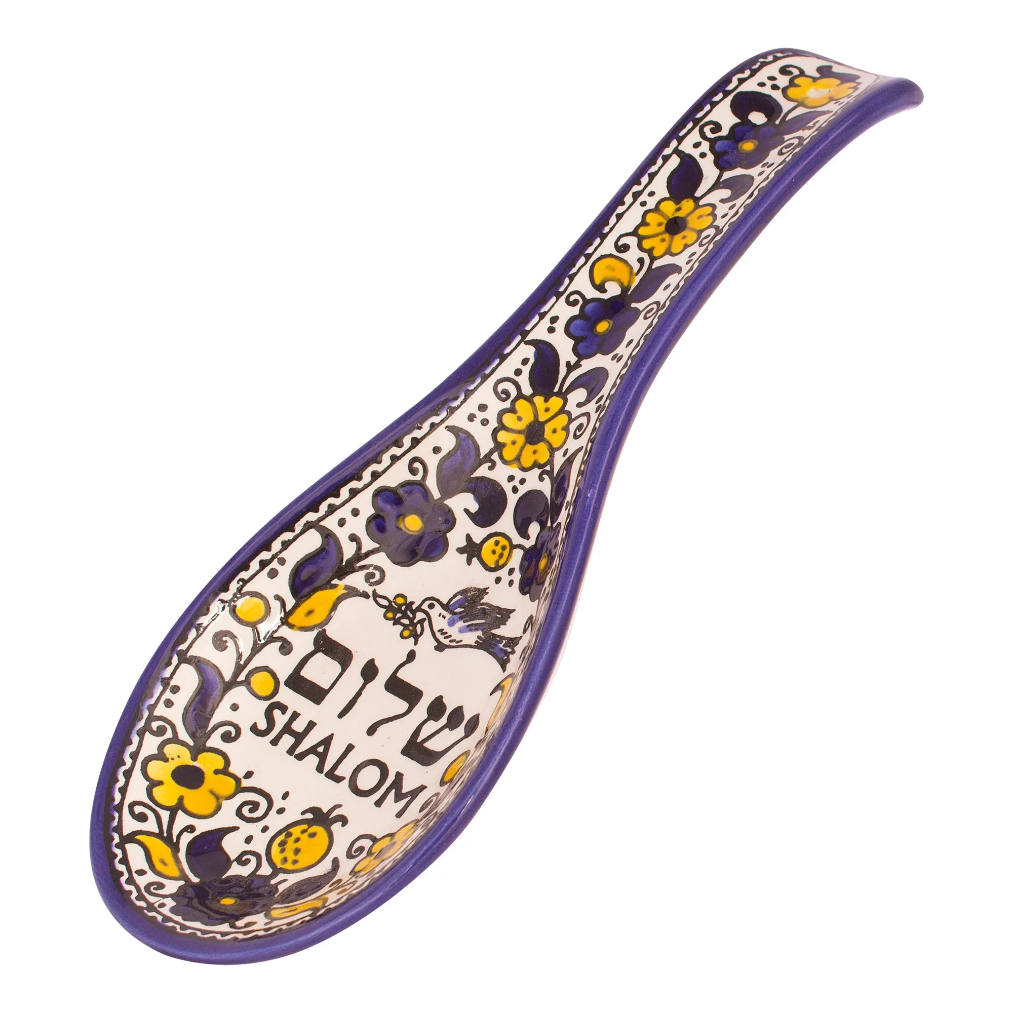 Spoon Shaped Bowl Pottery Yellow Shalom Décor Armenian Ceramic Hand made 10/25cm